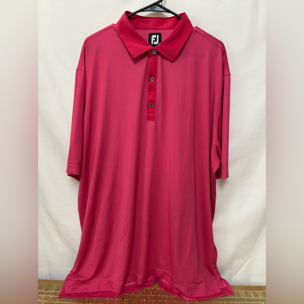 FootJoy Men's Short Sleeve Golf Polo Pink Pattern Size 2XL